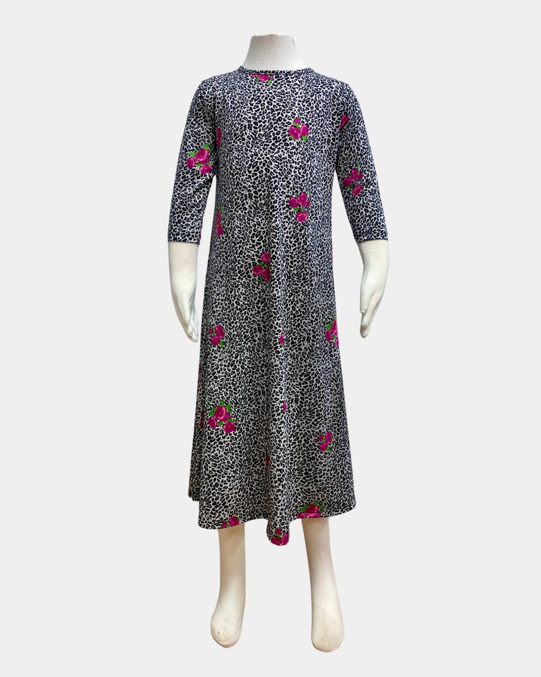 Girls Tunic Dress -  Floral Leopard