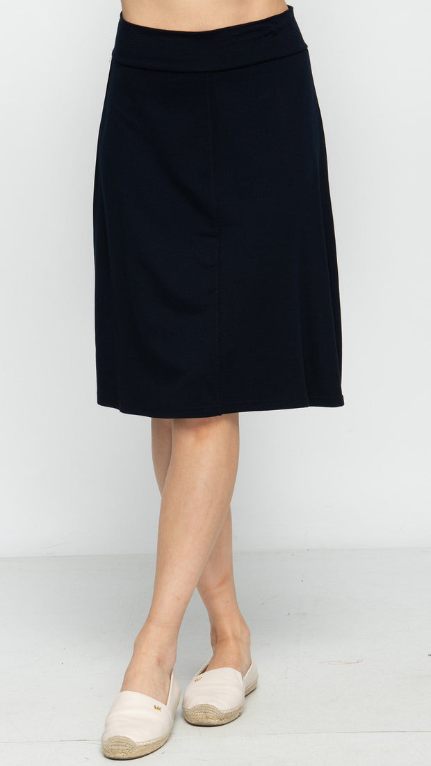 Soft Terry Flare Skirt - Black