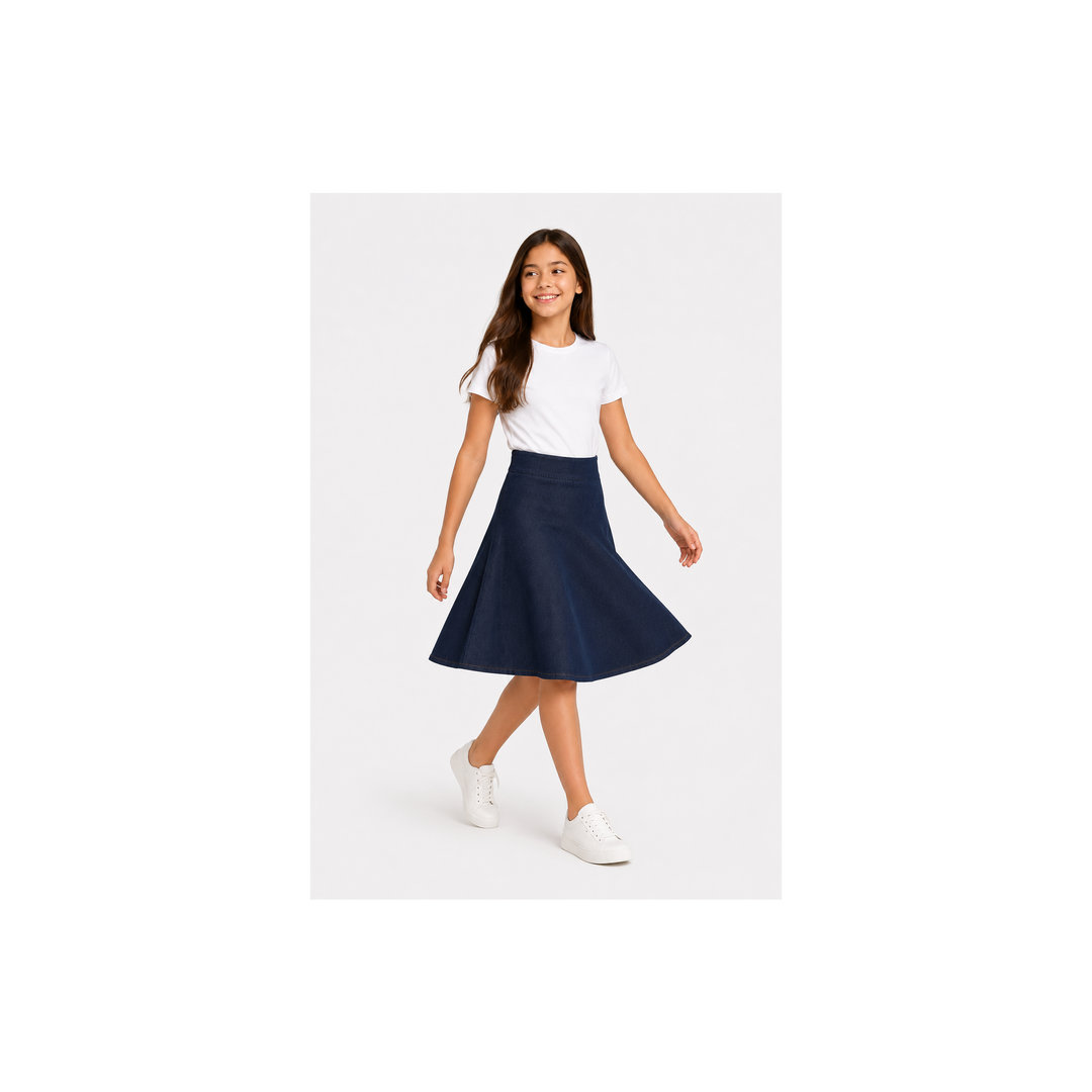 Girls  Flare Skirt - Stretch Denim