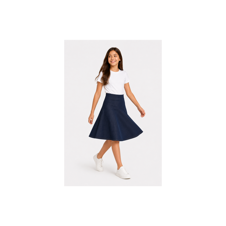 Girls  Flare Skirt - Stretch Denim