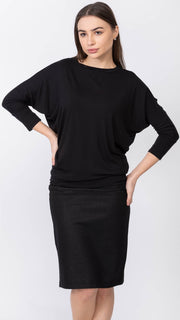 Dolman Waisted Top - Black