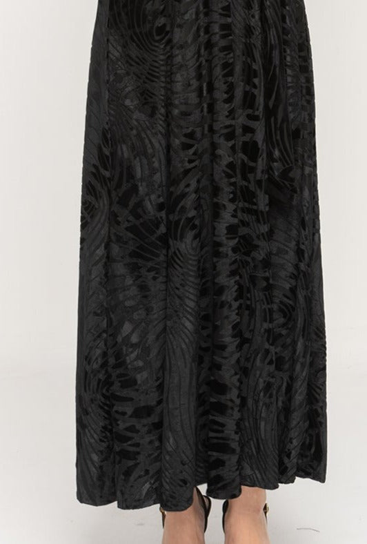 Maxi Dress - Black Velvet Swirl