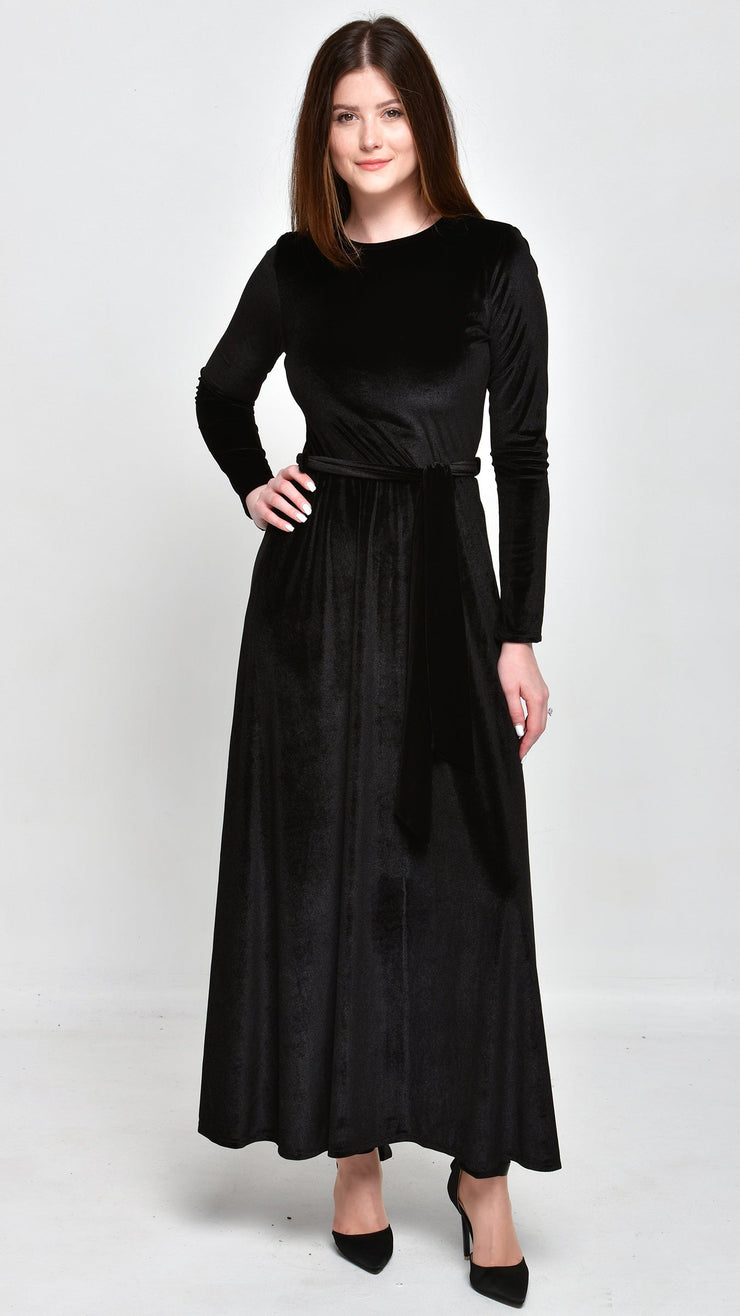 Maxi Belted Dress - Velvet