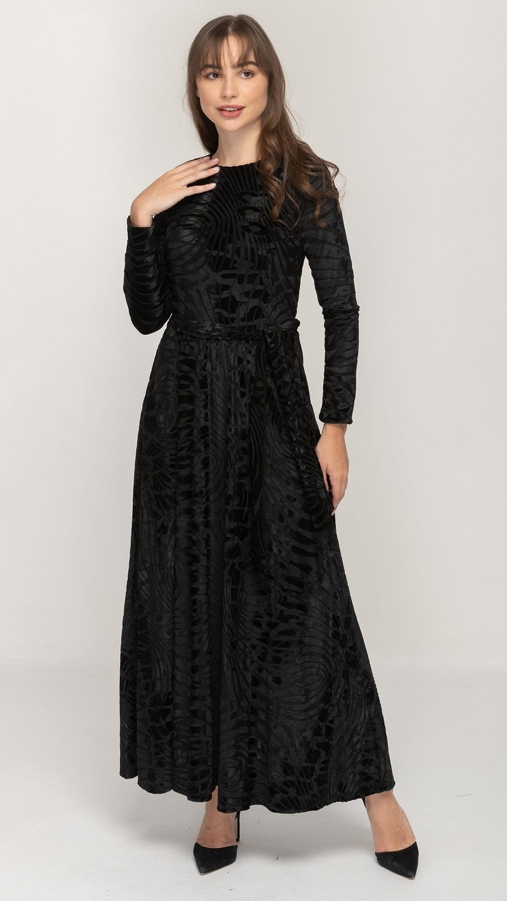 Maxi Belted Dress Velvet kmwbykaleidoscope canada