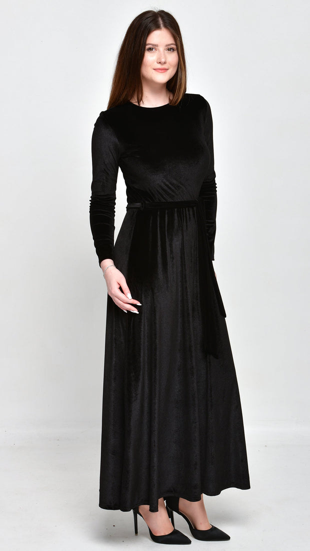 Maxi Belted Dress - Velvet