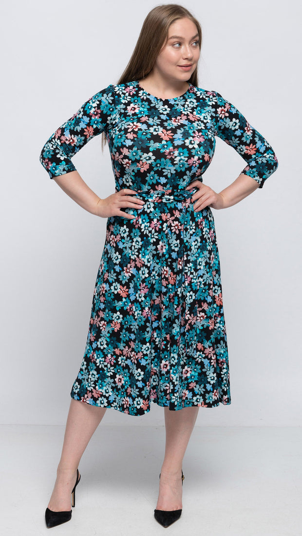 *XSMALL* Belted Midi Dress