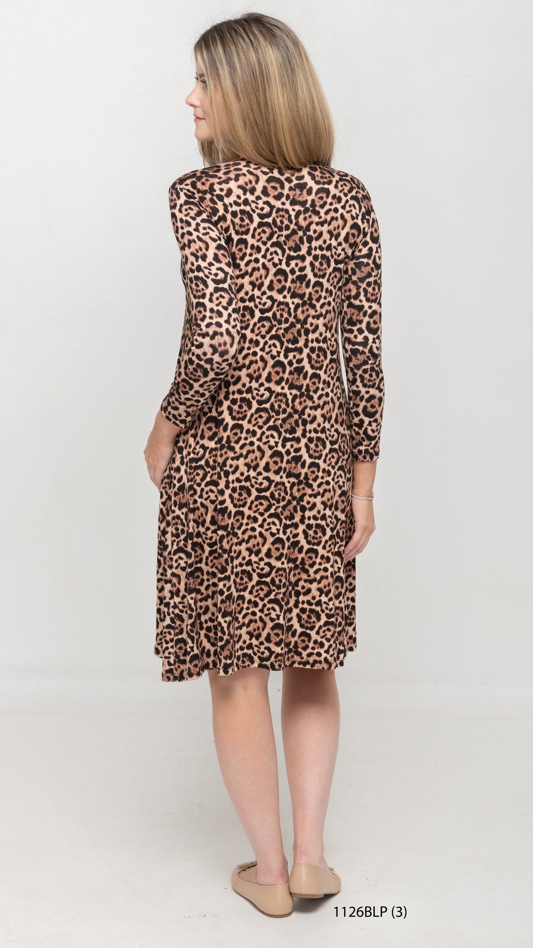 A-Line Jersey Dress Leopard Print