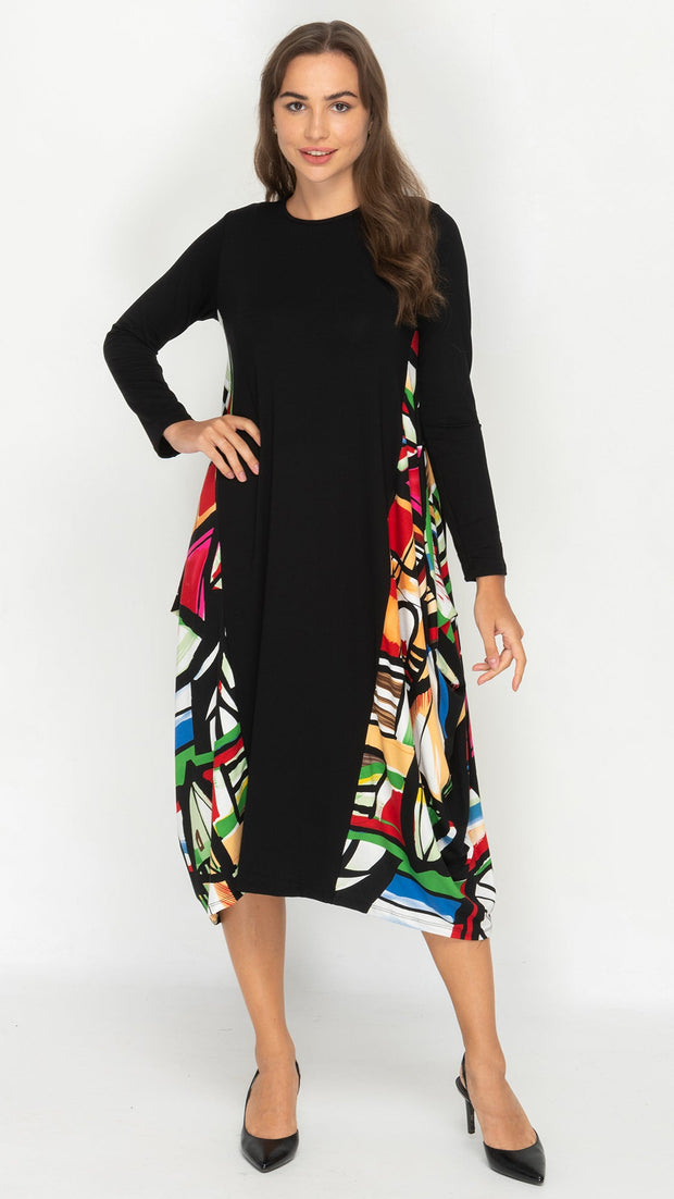 Boho Dress - Black/Multi Insert