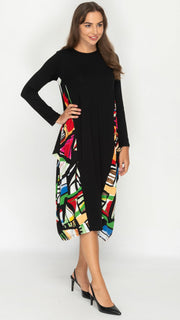 Boho Dress - Black/Multi Insert