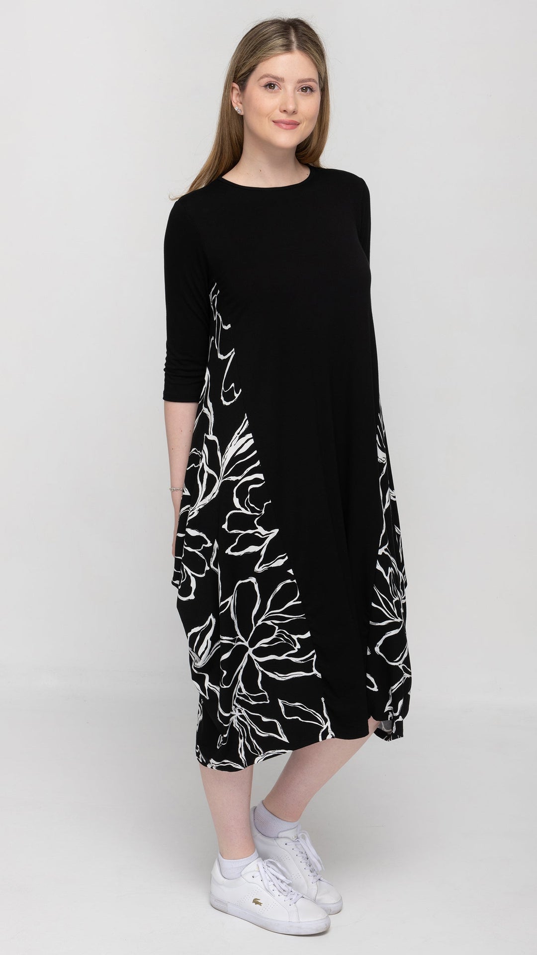 Boho Dress Black White Stencil