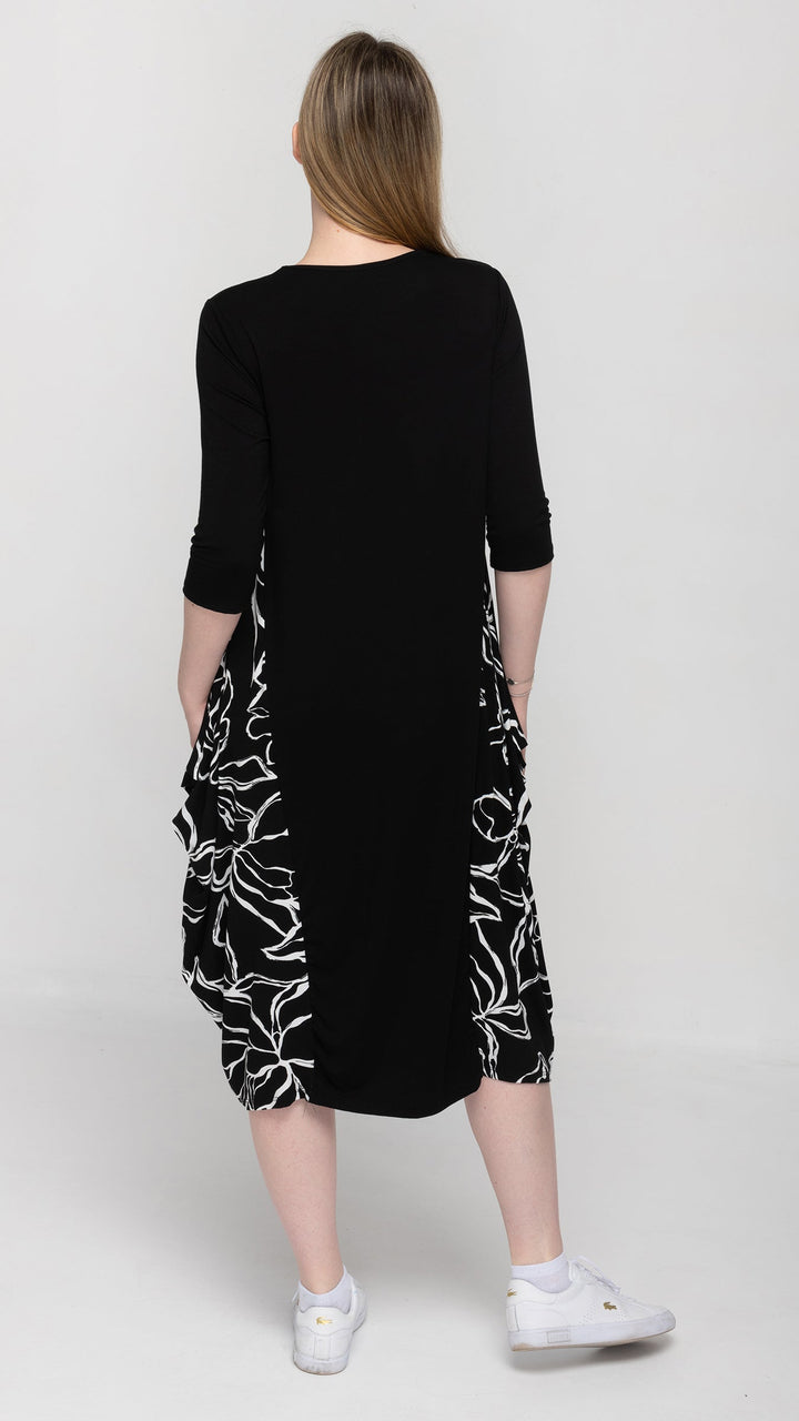 Boho Dress Black White Stencil