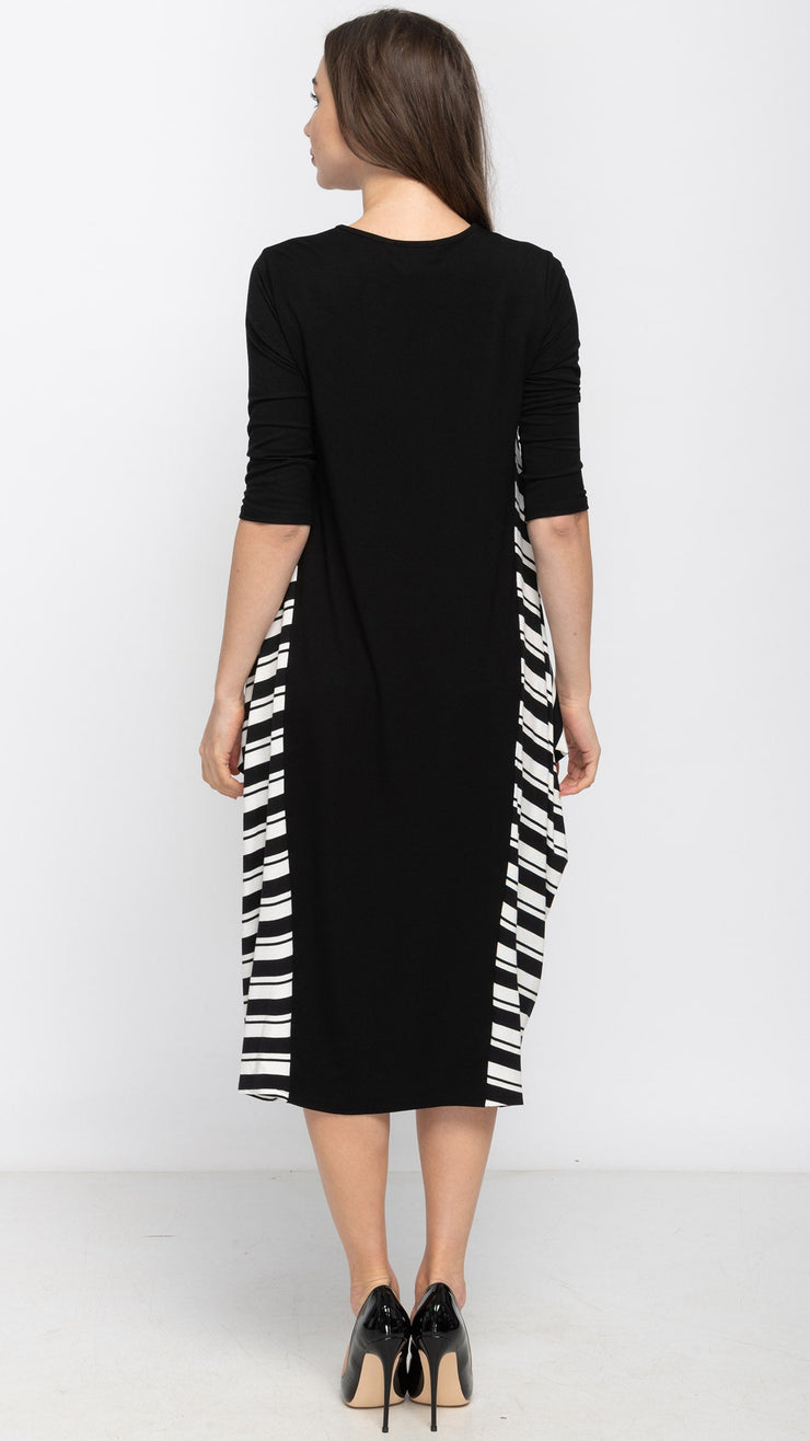 Boho Dress - Black Stripes