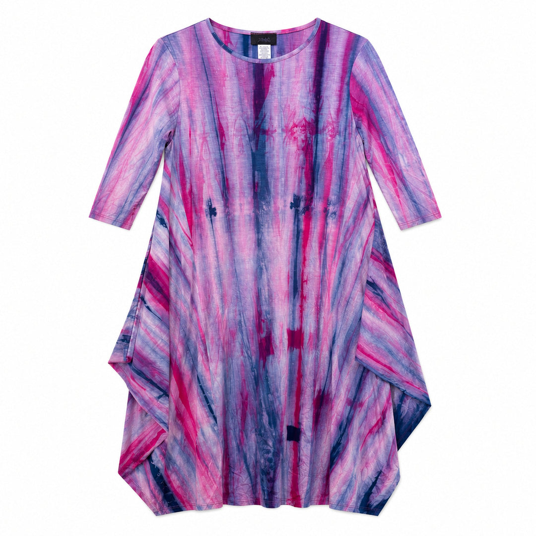 Boho Dress Blue Hot Pink Tie Dye