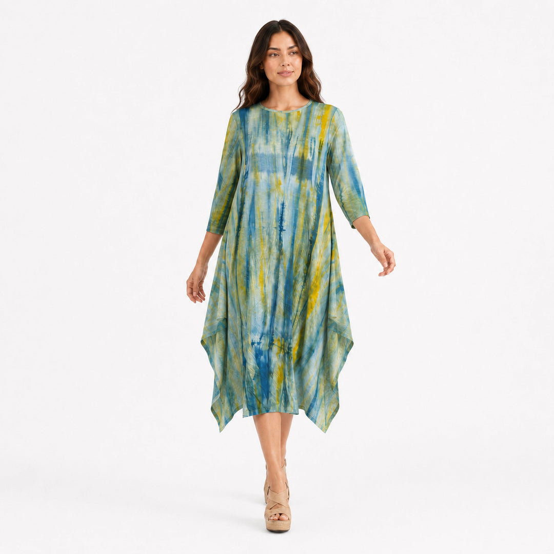 Boho Dress Green Tie Dye