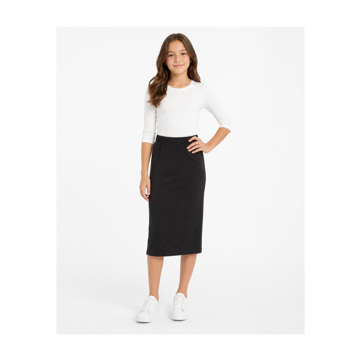 Girls Midi Tube Skirt - Black