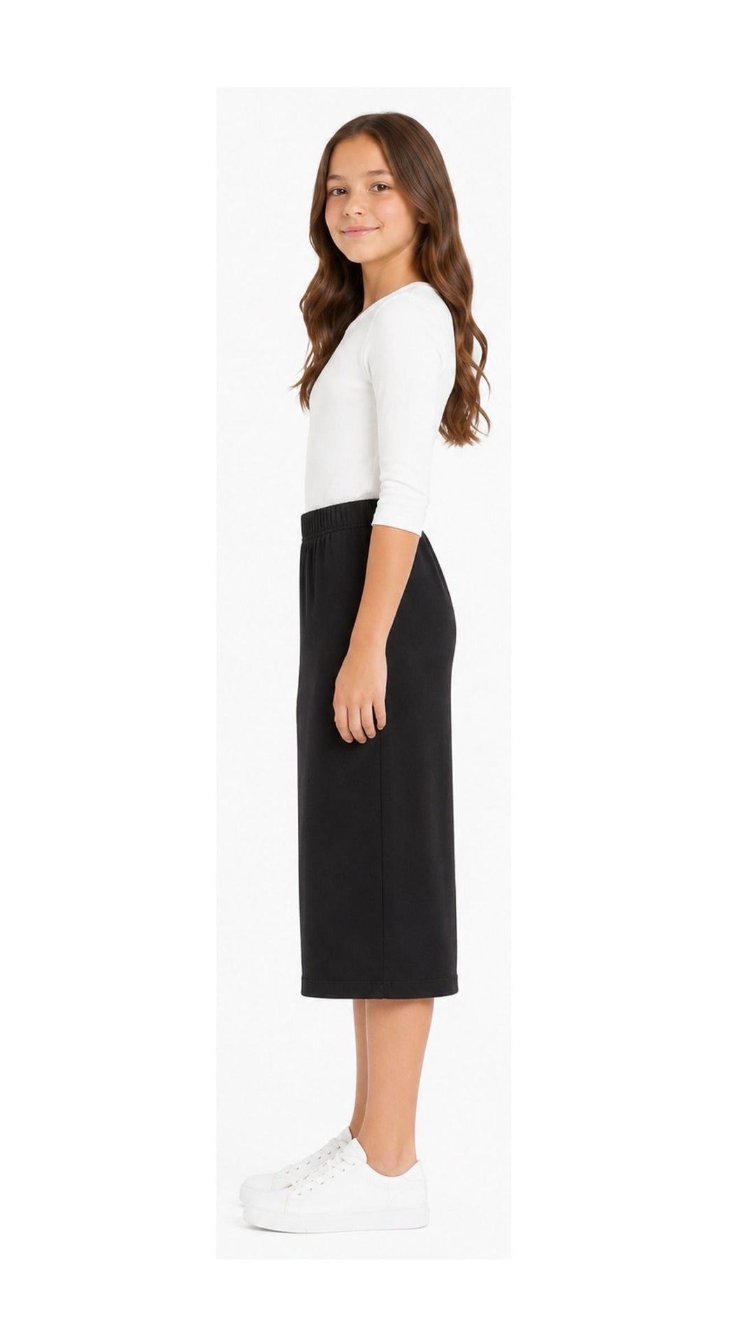 Girls Midi Tube Skirt - Black