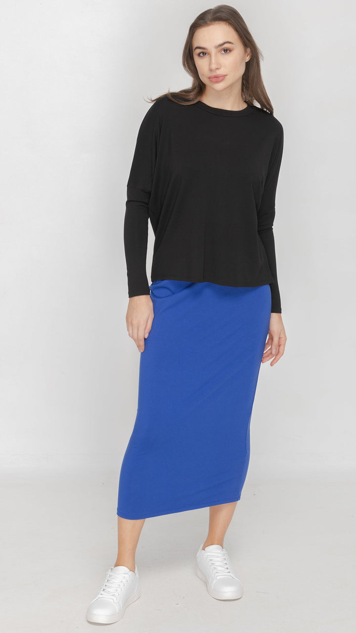 1219 Jersey Tube Skirt Royal Blue