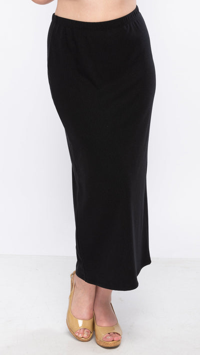 *XSMALL* Midi Rib Tube Skirt