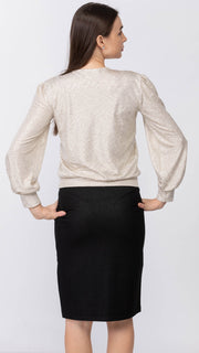 Puff Sleeve Top - Gold Crinkle