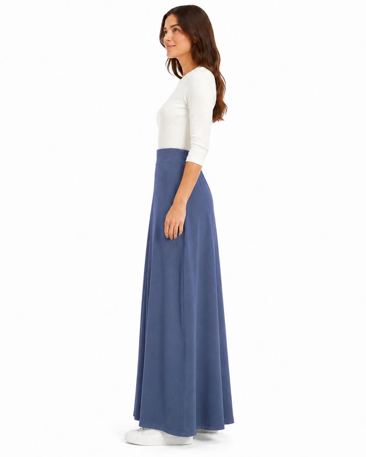 Bamboo Jersey Maxi Skirt - Denim