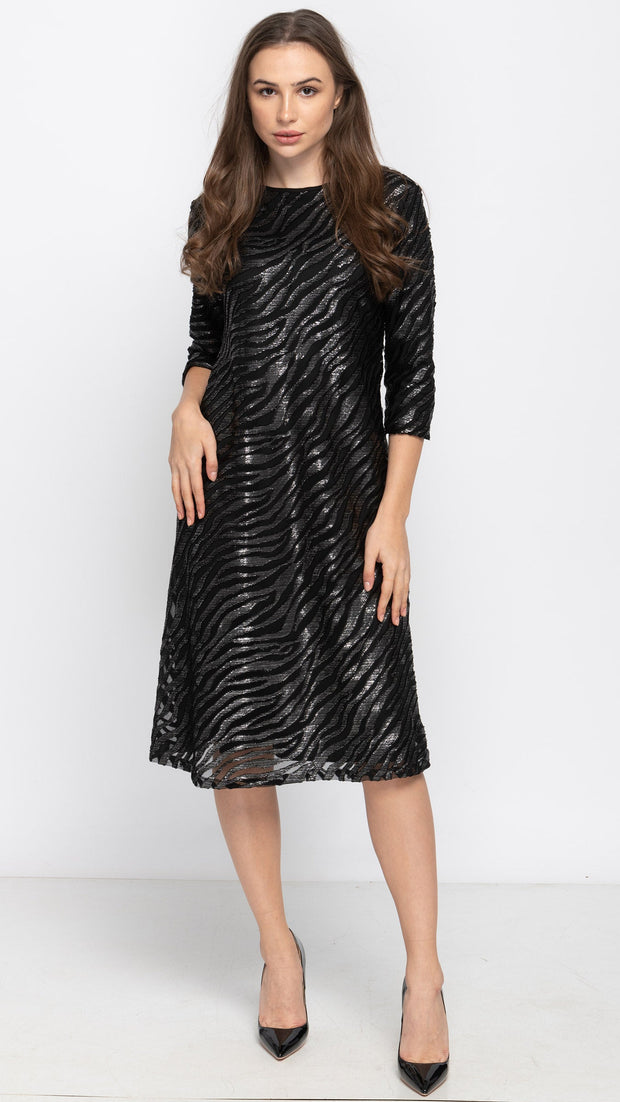 A-Line Dress - Metallic Wave