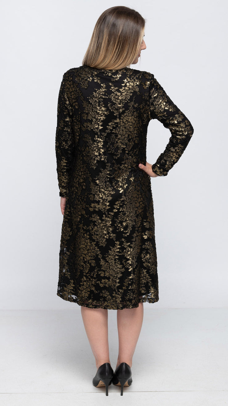 A-Line Dress - Black/Gold