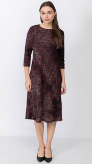 A-Line Dress - Burgundy Burnout