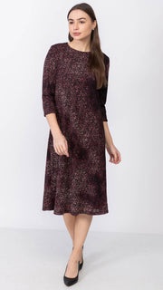 A-Line Dress - Burgundy Burnout