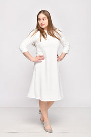 A-Line Dress - White Jacquard