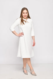 A-Line Dress - White Jacquard