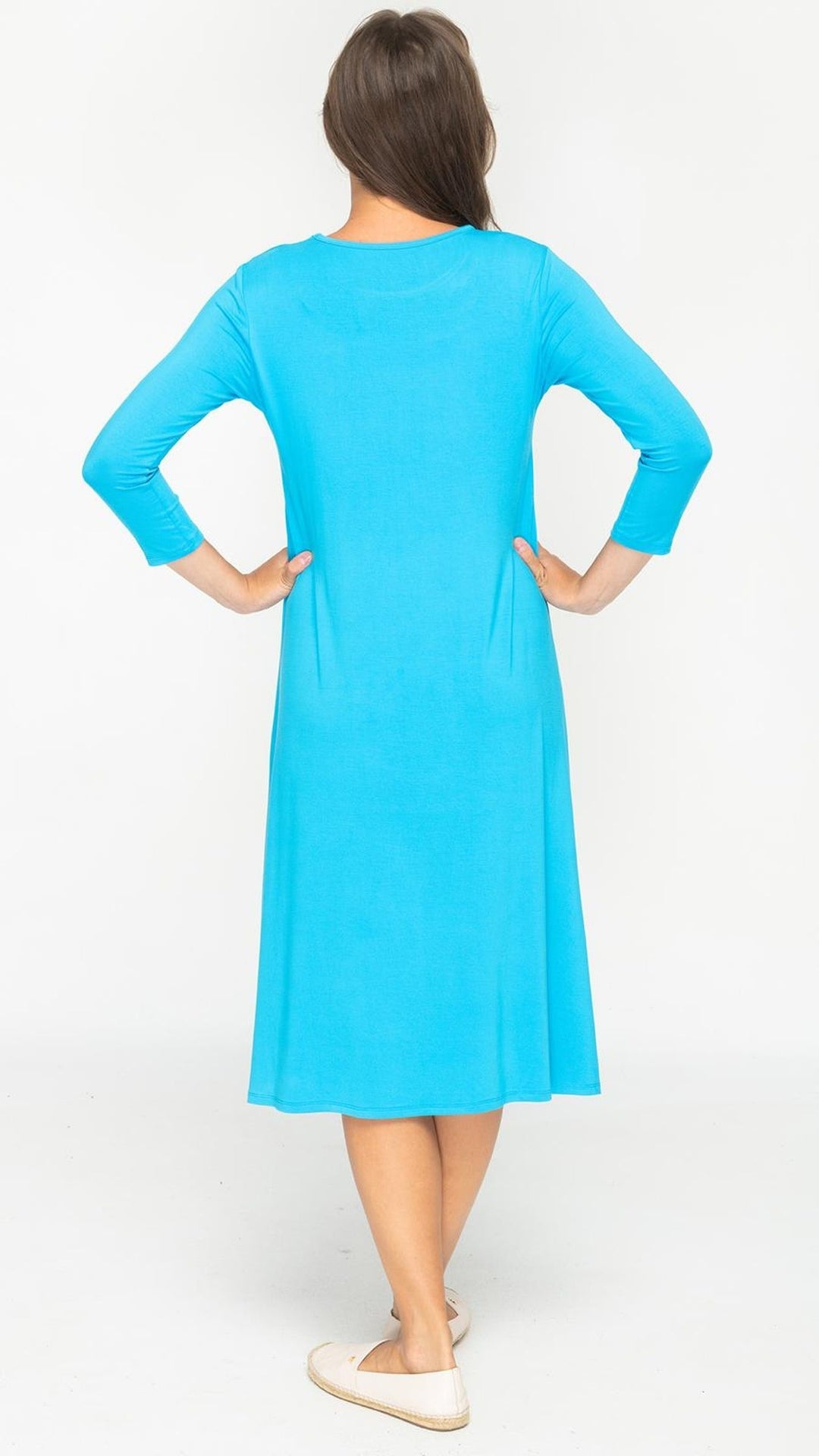 1526 Bamboo Jersey Dress Aqua