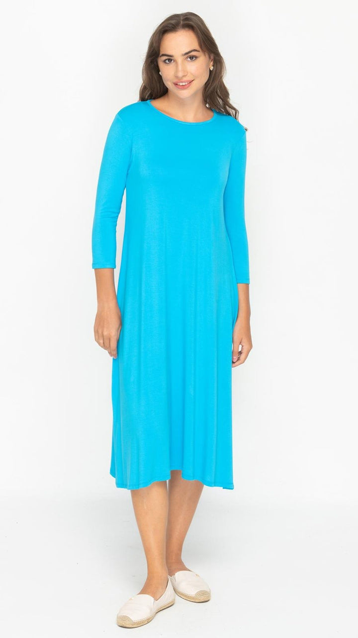 1526 Bamboo Jersey Dress Aqua