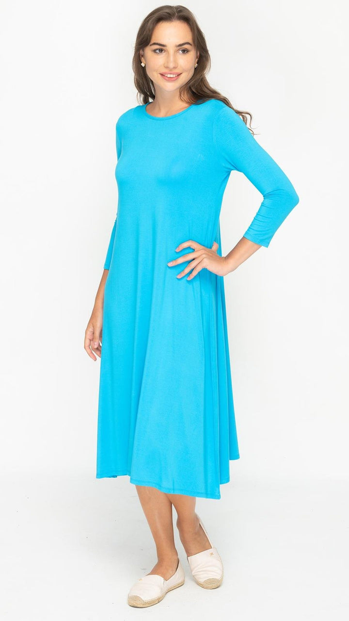 1526 Bamboo Jersey Dress Aqua