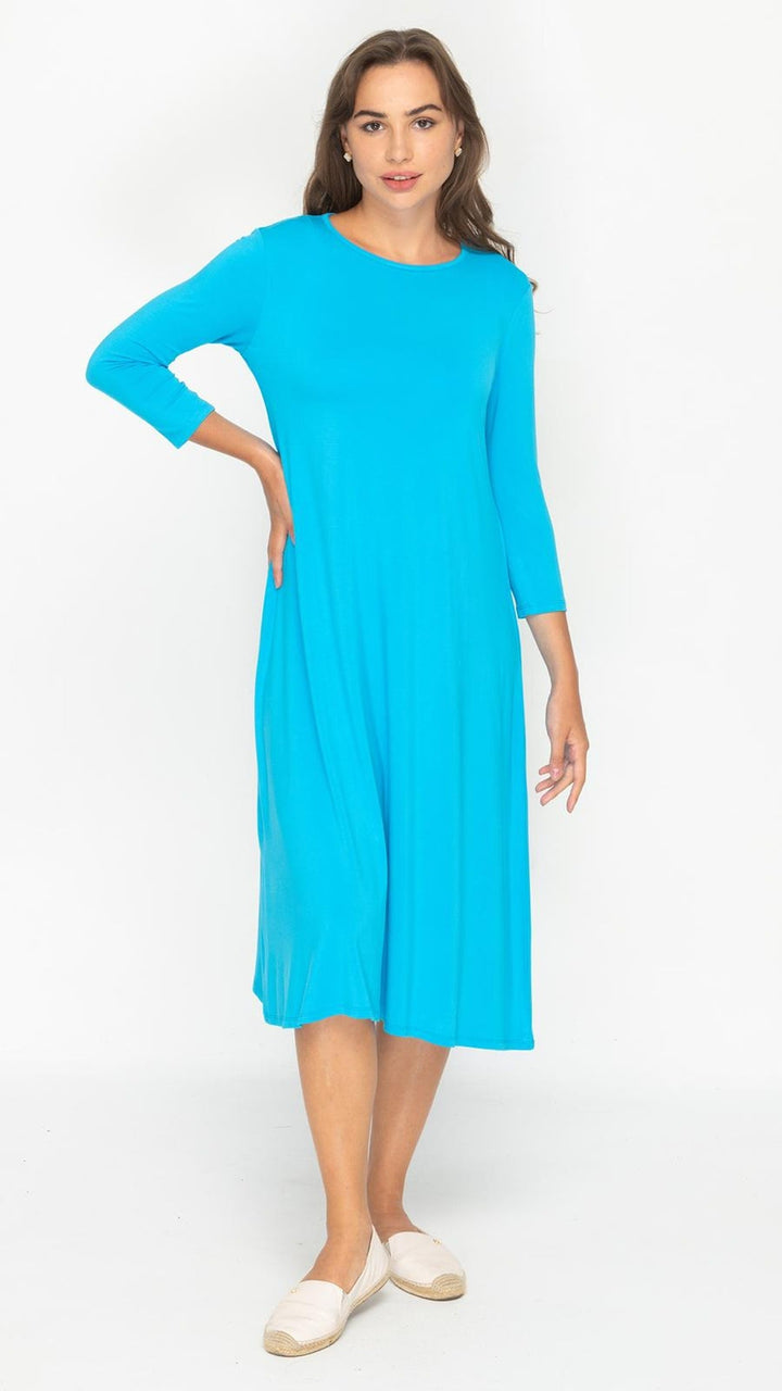 1526 Bamboo Jersey Dress Aqua