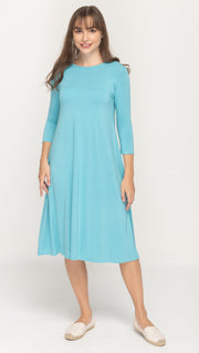 A-Line Dress Bamboo Jersey - Aqua