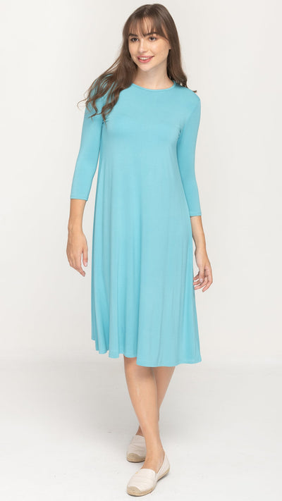 A-Line Dress Bamboo Jersey - Aqua