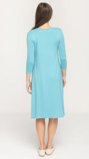 A-Line Dress Bamboo Jersey - Aqua