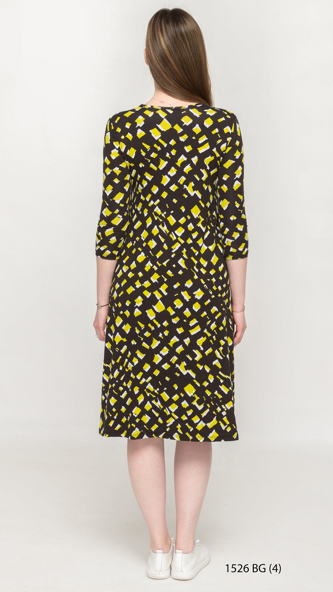 A-Line Jersey Dress Brown Neon