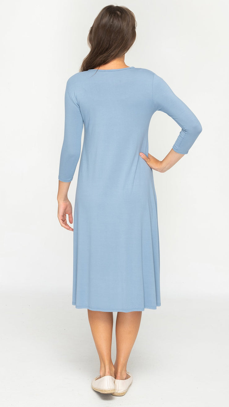 A-Line Dress Bamboo Jersey - Ice Blue