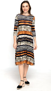 Jersey A-Line Dress - Jungle Stripes