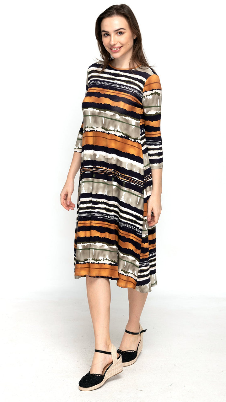 Jersey A-Line Dress - Jungle Stripes