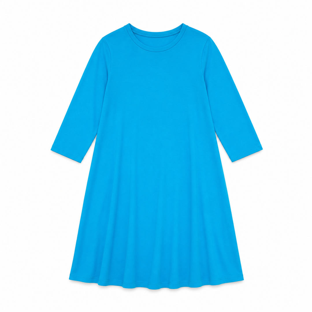 Girls Tunic Dress Jersey - Aqua