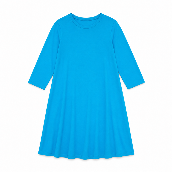 Girls Tunic Dress Jersey - Aqua