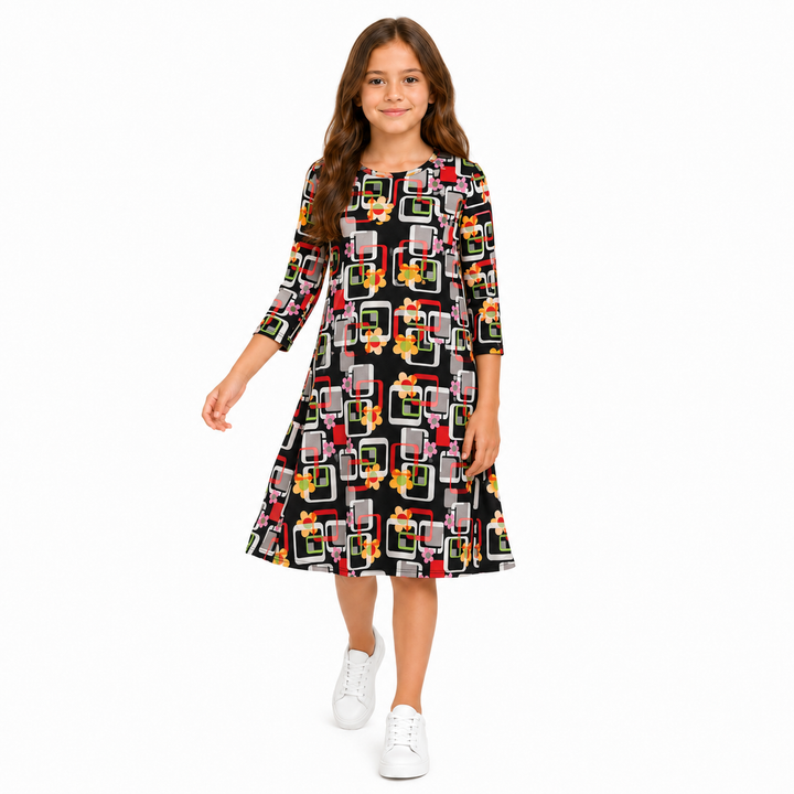 Girls Tunic Dress - Multi Color
