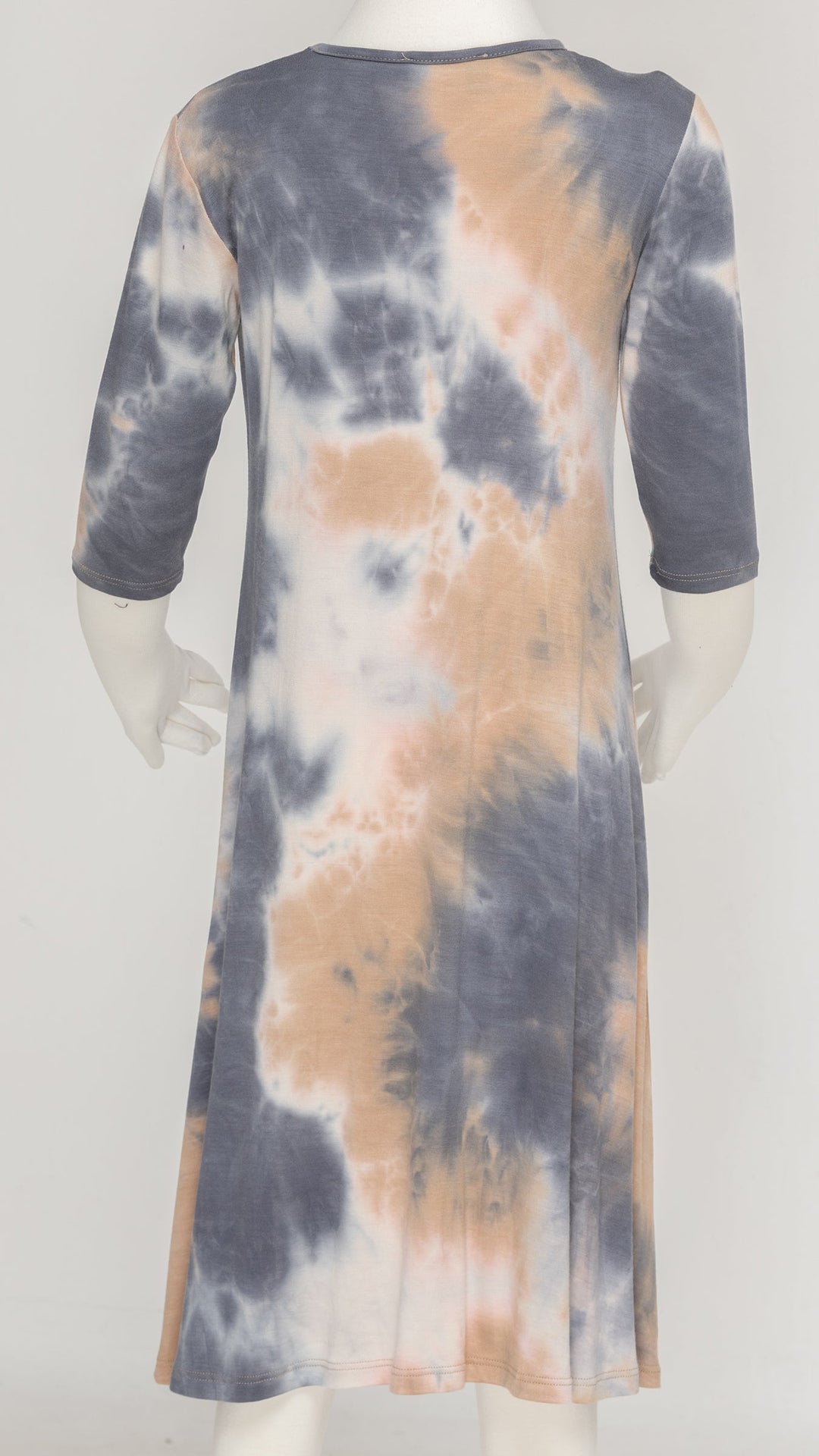 Girls Tunic Dress - Blue/Tan Tie Dye