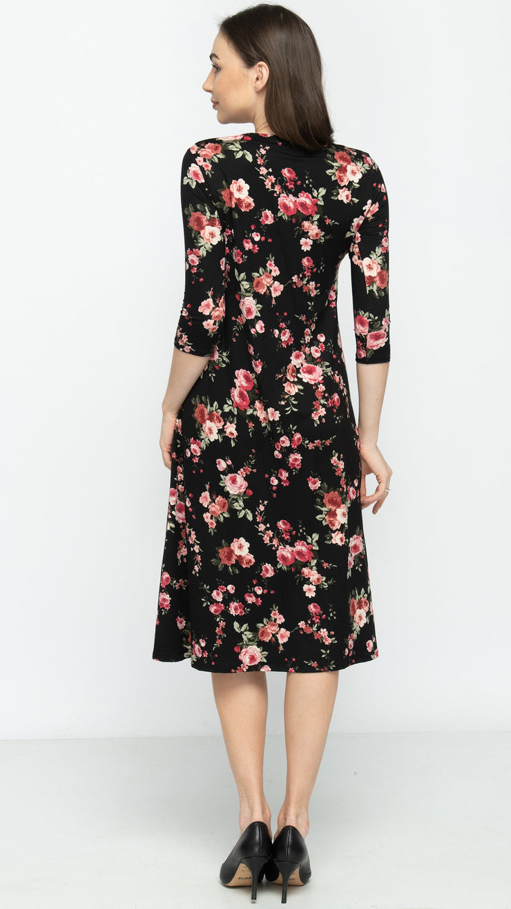 A-Line Dress - Roses