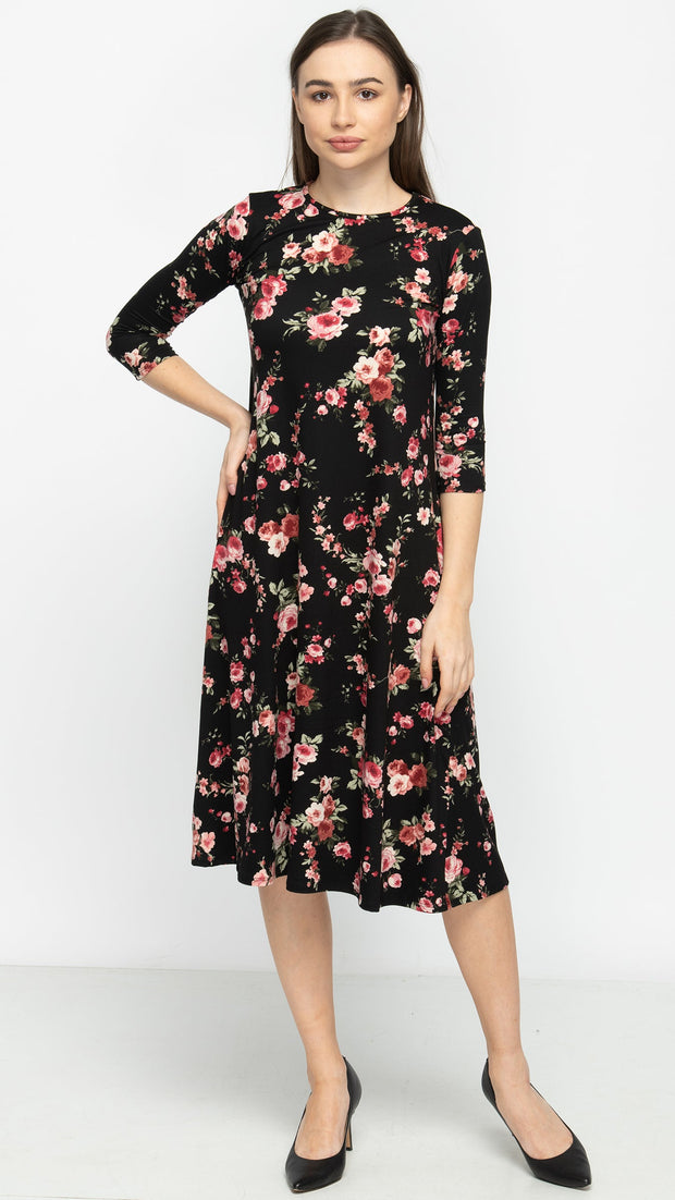 A-Line Dress - Roses