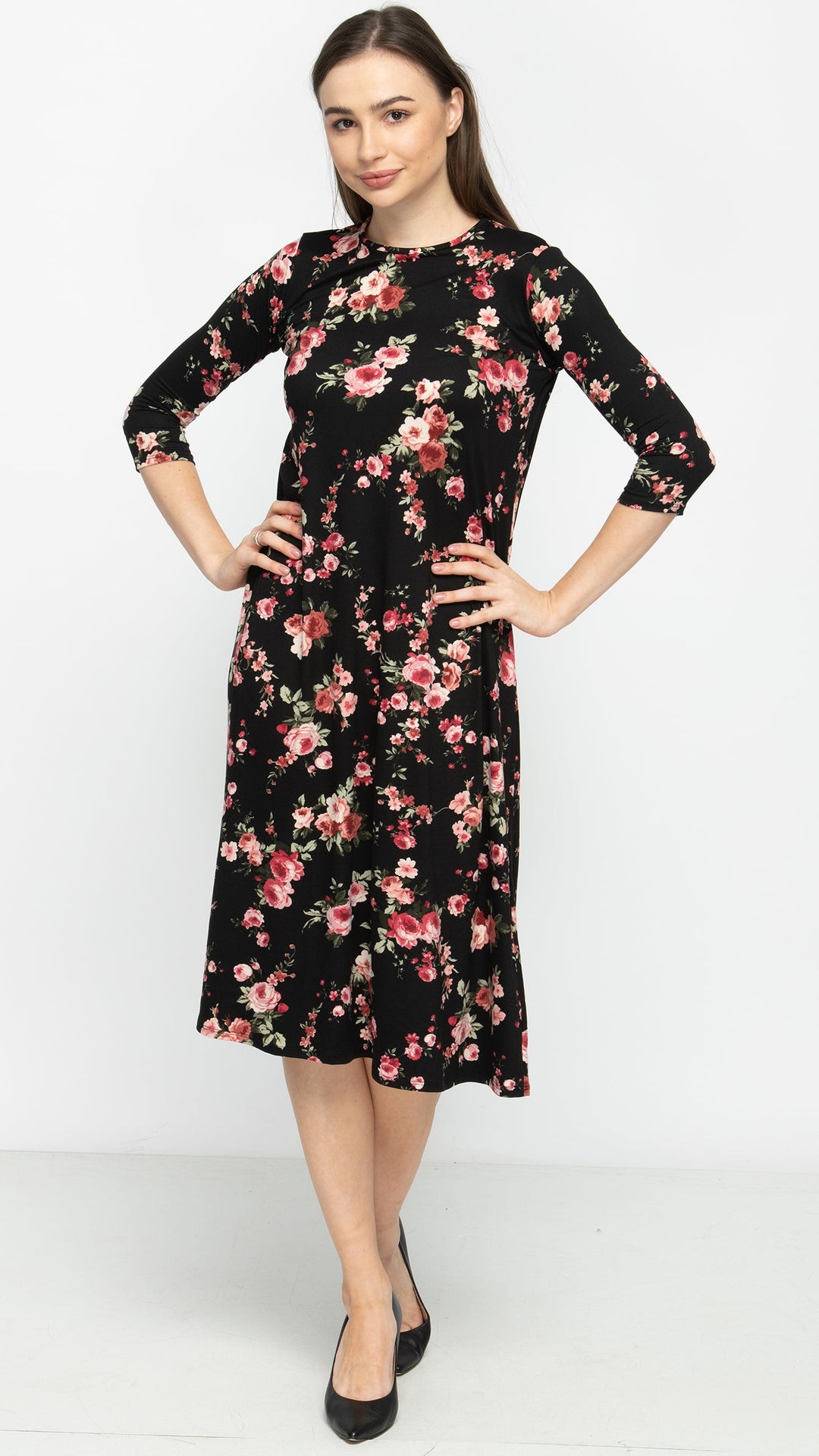 A-Line Dress - Roses