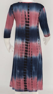 Girls Tunic Dress - Navy/Rose Tie Dye