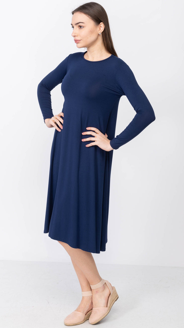 A-Line Dress Bamboo Jersey - Navy